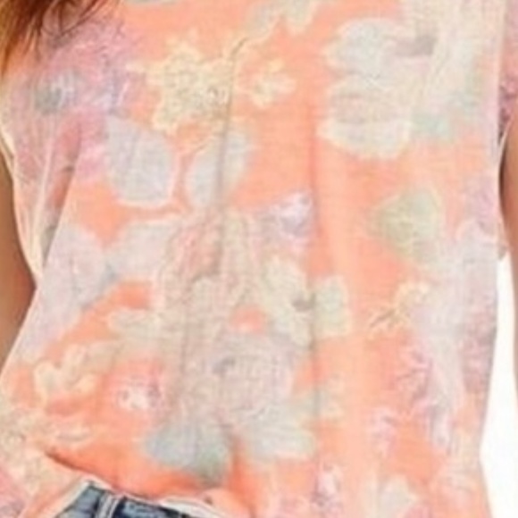 Free People Guardenia Orange Combo V-Neck High-low P2830 - Picture 6 of 6